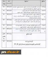 زمان بندی انتخاب واحد نمیسال دوم (بهمن )94 و93 2