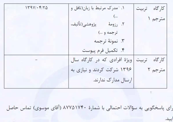کارگاه تربیت مترجم 1 و