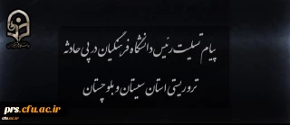 پیام تسلیت رئیس دانشگاه در پی حادثه تروریستی استان سیستان و بلوچستان