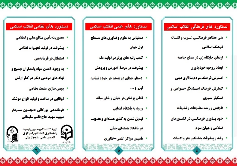 بروشور دستاورد های انقلاب اسلامی انجمن علمی علوم تربیتی به مناسبت دهه مبارک فجر و چهلمین روز شهادت سردار سپهبد حاج قاسم سلیمانی 3